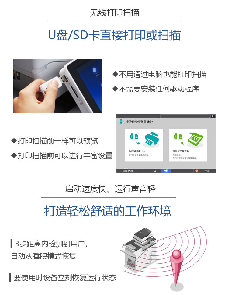 理光C4504 U盘/SD卡直接打印或扫描
