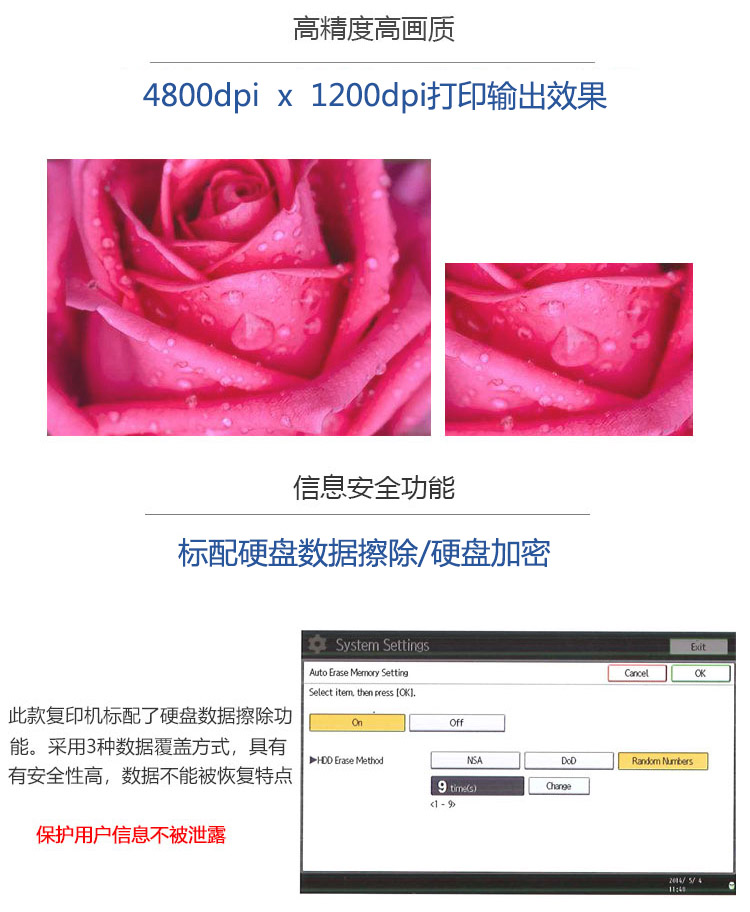 80张多功能复印机 4800*1200打印输出效果